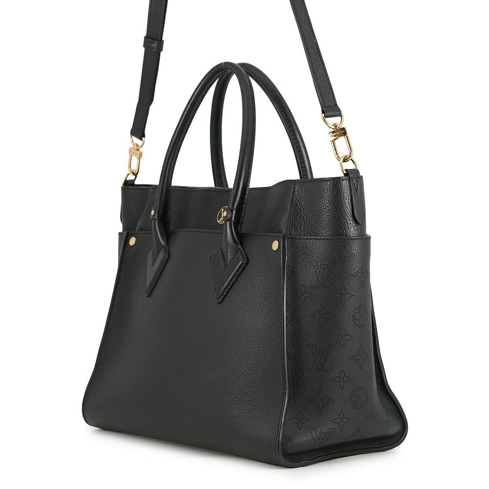 ルイヴィトン ハンドバッグ カーフレザー/モノグラム・マヒナ オンマイサイドGM M22225 LOUIS VUITTON ヴィトン 黒 ブラック