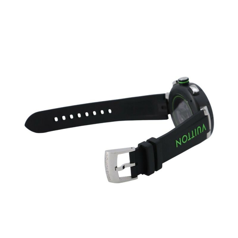 ルイヴィトン タンブール オトマティック クロノグラフ ダミエ グラフィット レース QA130 黒文字盤