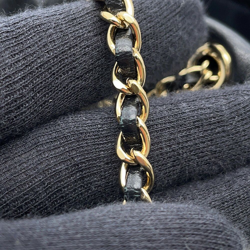 シャネル チェーンショルダーバッグ マトラッセ ココマーク ラムスキン フェイクパール AS2518 CHANEL 黒