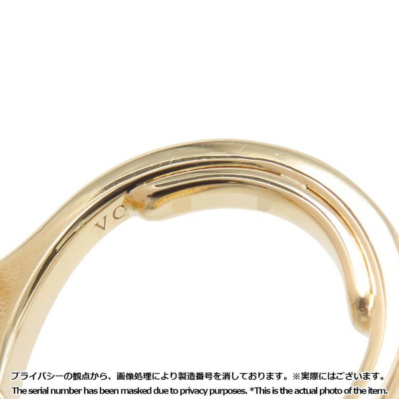 ヴァンクリ リング ラッキー アルハンブラ アントレ レ ドア リング タイガーズアイ/マザーオブパール K18YG サイズ約8号 指輪