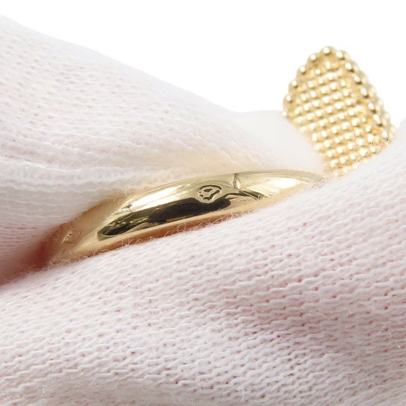 ヴァンクリ リング ラッキー アルハンブラ アントレ レ ドア リング タイガーズアイ/マザーオブパール K18YG サイズ約8号 指輪