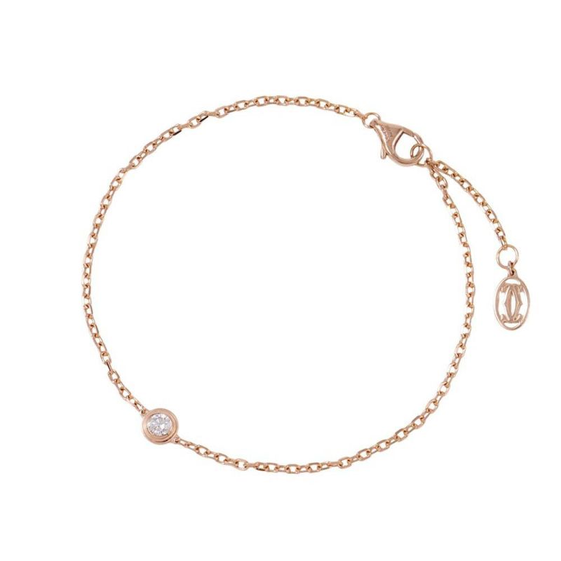 カルティエ ブレスレット ダムール ダイヤモンド 1P 0.13ct K18PGピンクゴールド B6063017 Cartier