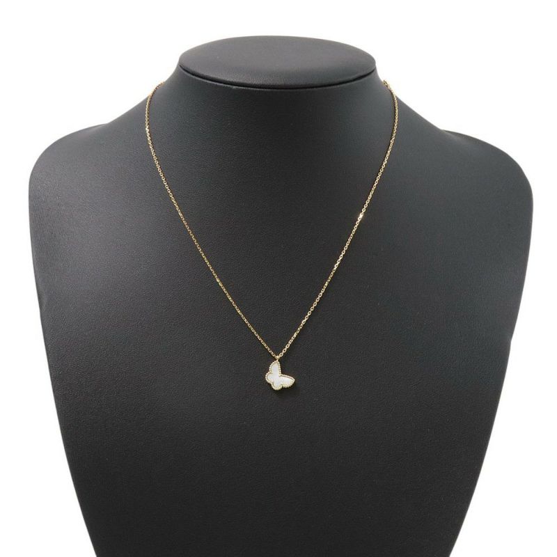 ヴァンクリーフ&アーペル ネックレス スウィート パピヨン ペンダント マザーオブパール K18YGイエローゴールド VCARF69300