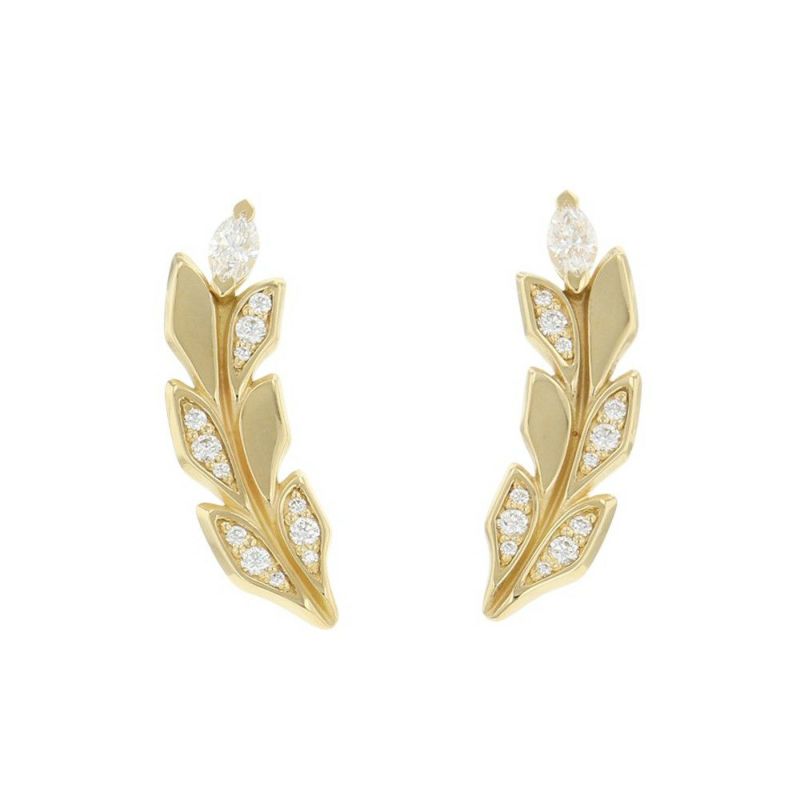 ティファニー ピアス ビクトリア ヴァイン クライマー ピアス ダイヤモンド 計0.33ct K18YGイエローゴールド Tiffany&Co.