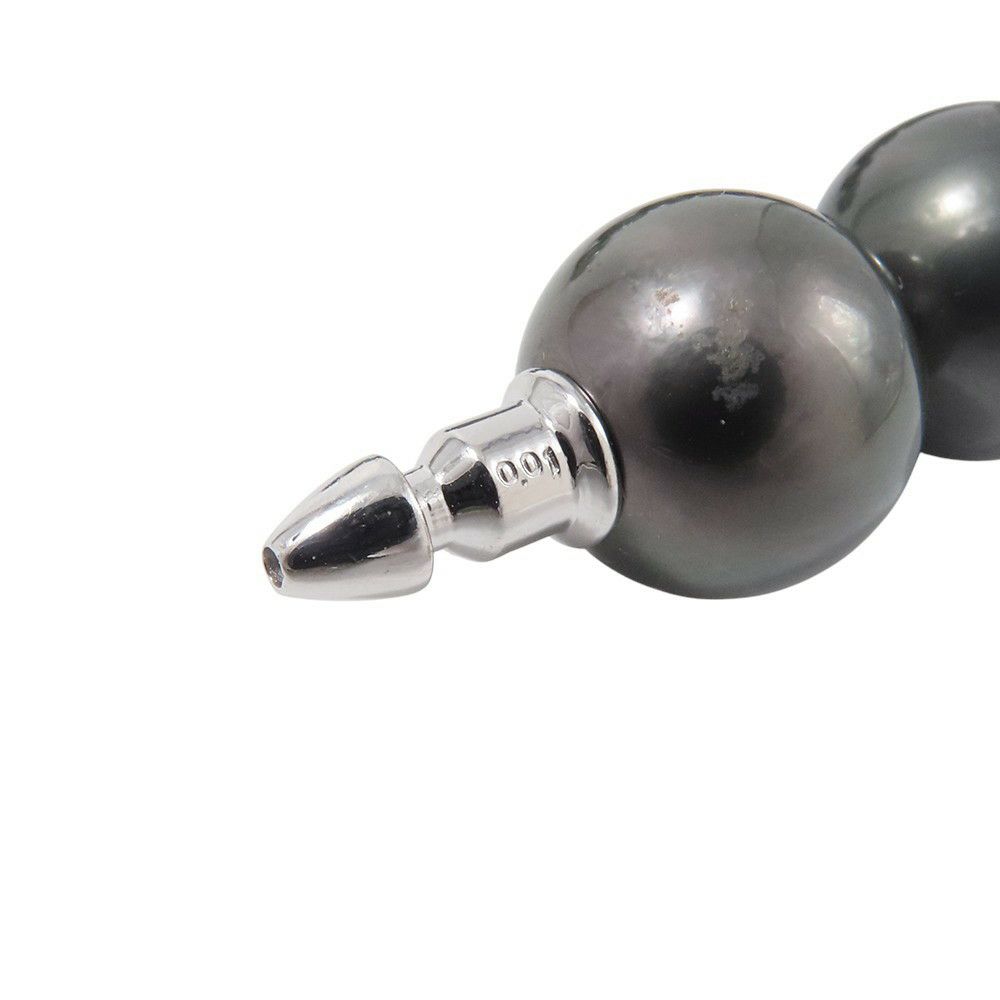 タサキ ネックレス グラデーション イヤリングセット 黒真珠 パール/ダイヤモンド 1P 0.01ct K18WGホワイトゴールド TASAKI