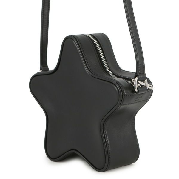 セリーヌ ショルダーバッグ ロゴ エトワール 星型 スムースカーフレザー 198763 CELINE 黒
