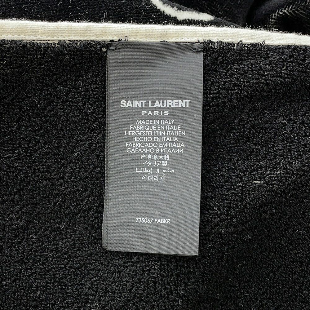 サンローランパリ トートバッグ リヴ・ゴーシュ RIVE GAUCHE タオルトート 735067 SAINT LAURENT PARIS 黒 白
