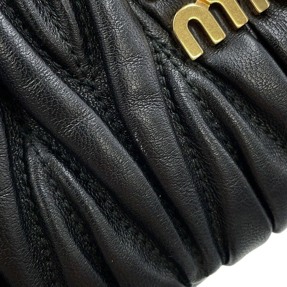 ミュウミュウ ハンドバッグ マテラッセ ワンダー ホーボーバッグ レザー 5BC125 MIUMIU 2way 黒