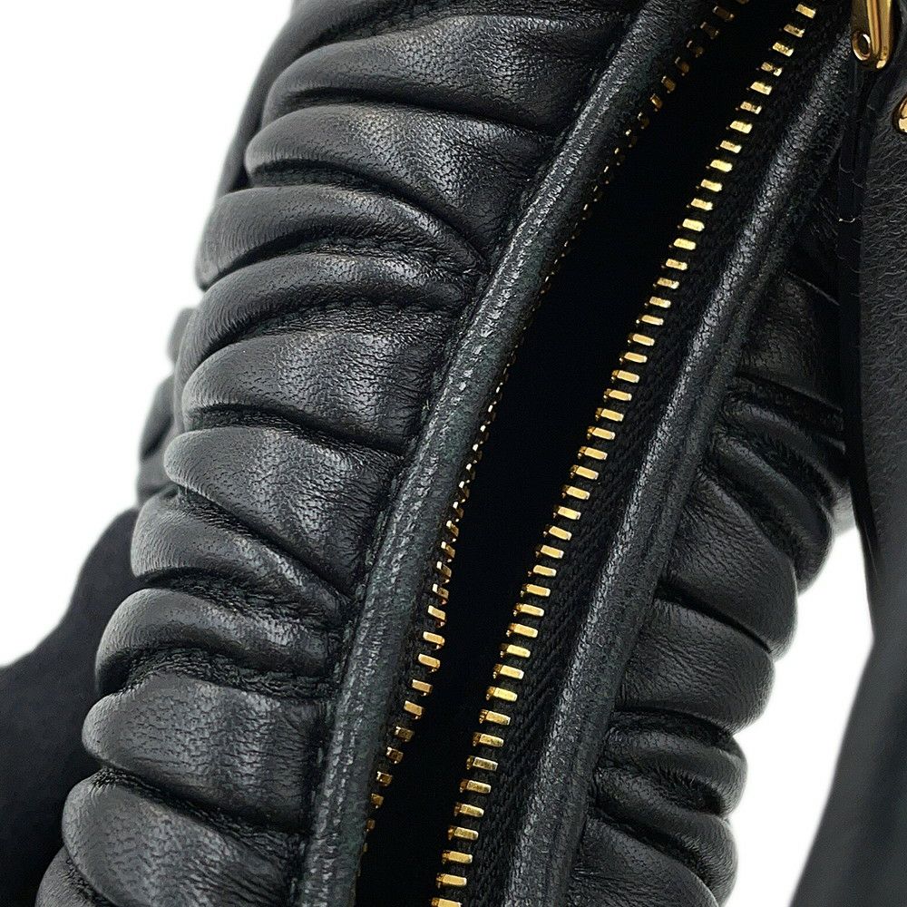 ミュウミュウ ハンドバッグ マテラッセ ワンダー ホーボーバッグ レザー 5BC125 MIUMIU 2way 黒