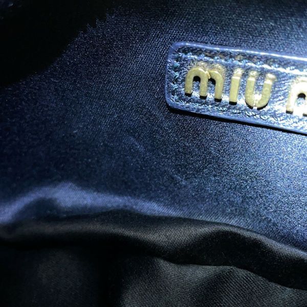 ミュウミュウ ハンドバッグ マテラッセ ワンダー ホーボーバッグ レザー 5BC125 MIUMIU 2way 黒