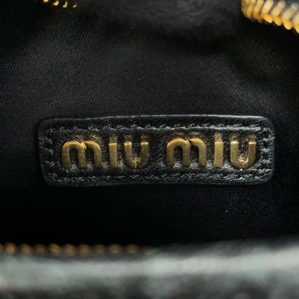 ミュウミュウ ハンドバッグ マテラッセ ワンダー ホーボーバッグ レザー 5BC125 MIUMIU 2way 黒