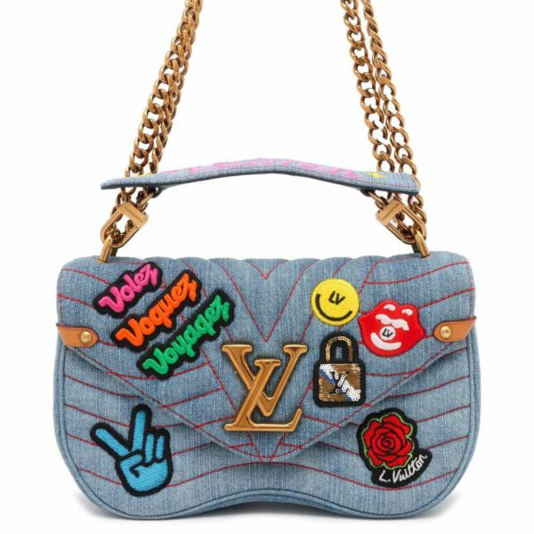 ルイヴィトン ショルダーバッグ デニム パッチワーク ニューウェーブ チェーンバッグMM M52566 LOUIS VUITTON 3wayショルダーバッグ