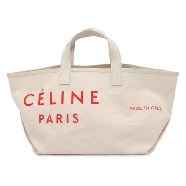 セリーヌ トートバッグ メイドイントート スモール キャンバス レザー 18608 CELINE ハンドバッグ 白