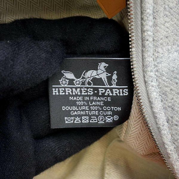 エルメス ポーチ ブリッド・ア・ブラックGM ロカバール グリスフランネル/シルバー金具 ウール HERMES 小物入れ