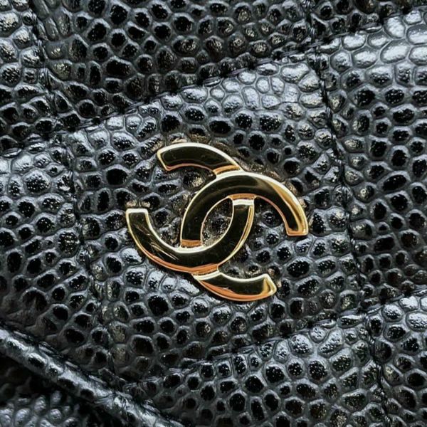 シャネル チェーンウォレット マトラッセ ココマーク キャビアスキン AP0250 CHANEL 財布 黒