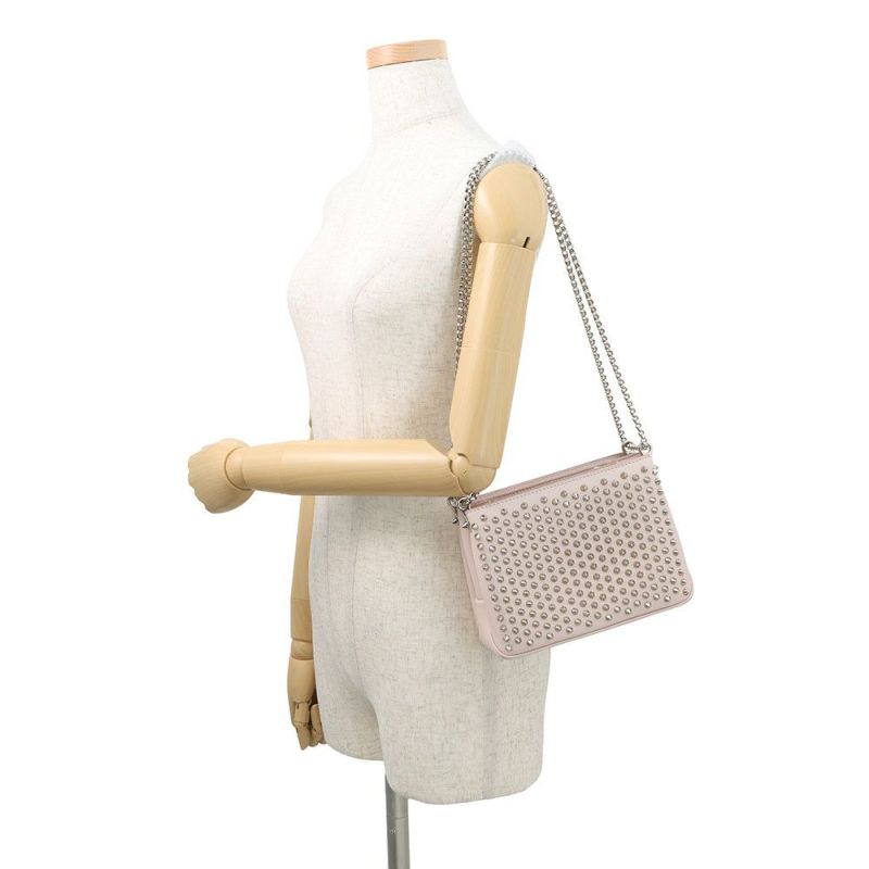 クリスチャン・ルブタン チェーンショルダーバッグ スパイクスタッズ トリルビ スモール カーフレザー Christian Louboutin