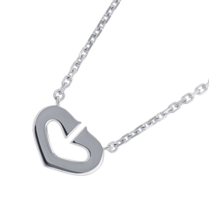 カルティエ ネックレス Cハート ネックレス ダイヤモンド K18WGホワイトゴールド B7008300 Cartier ペンダント