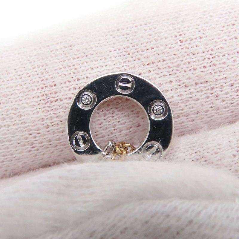 カルティエ ネックレス LOVE ネックレス ダイヤモンド 6P 計0.01ct K18PG/K18WG B7219700 ラブサークル スリーフープ ペンダント