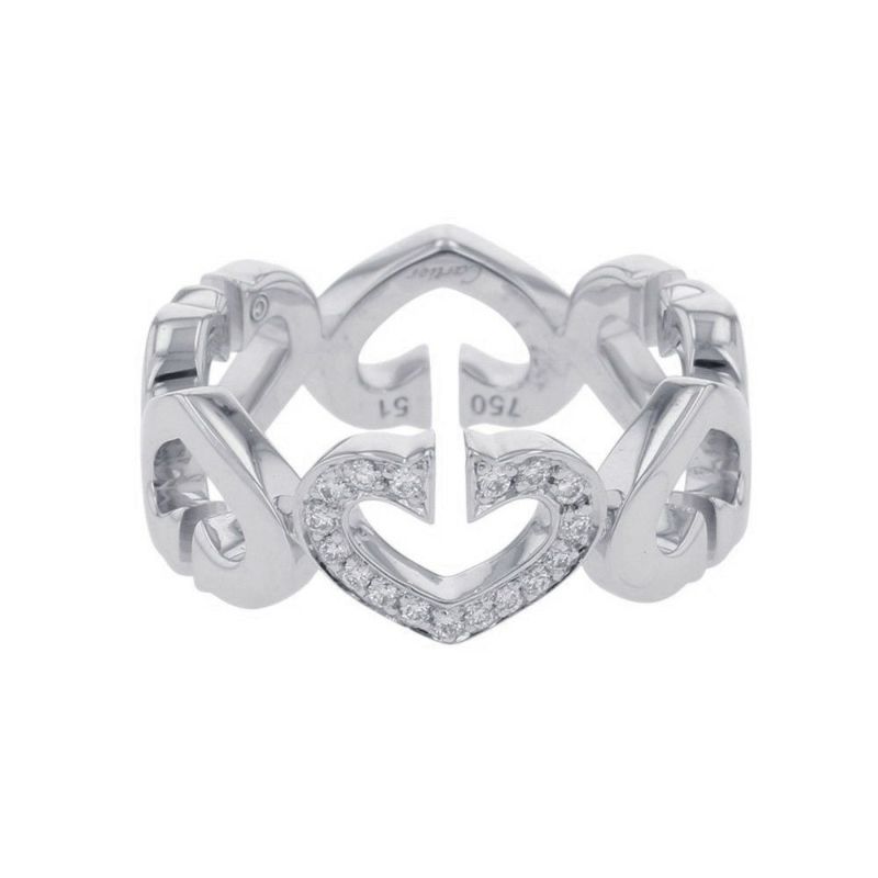 カルティエ リング Cハート リング ダイヤモンド K18WGホワイトゴールド サイズ51 B4041500 Cartier 指輪