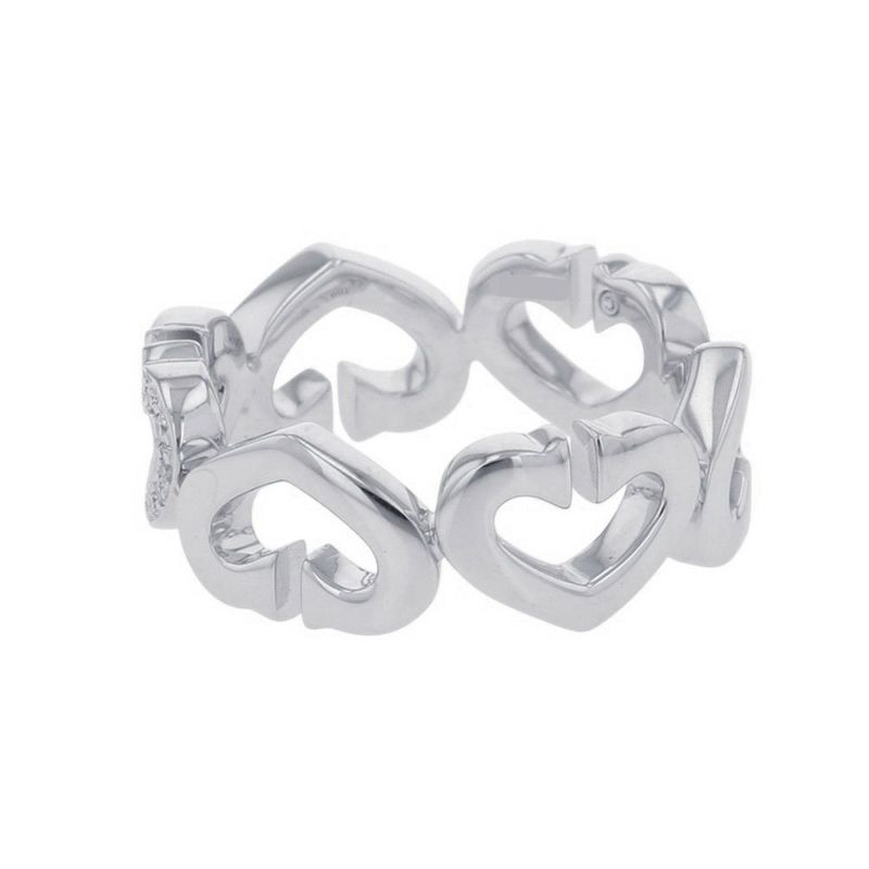 カルティエ リング Cハート リング ダイヤモンド K18WGホワイトゴールド サイズ51 B4041500 Cartier 指輪