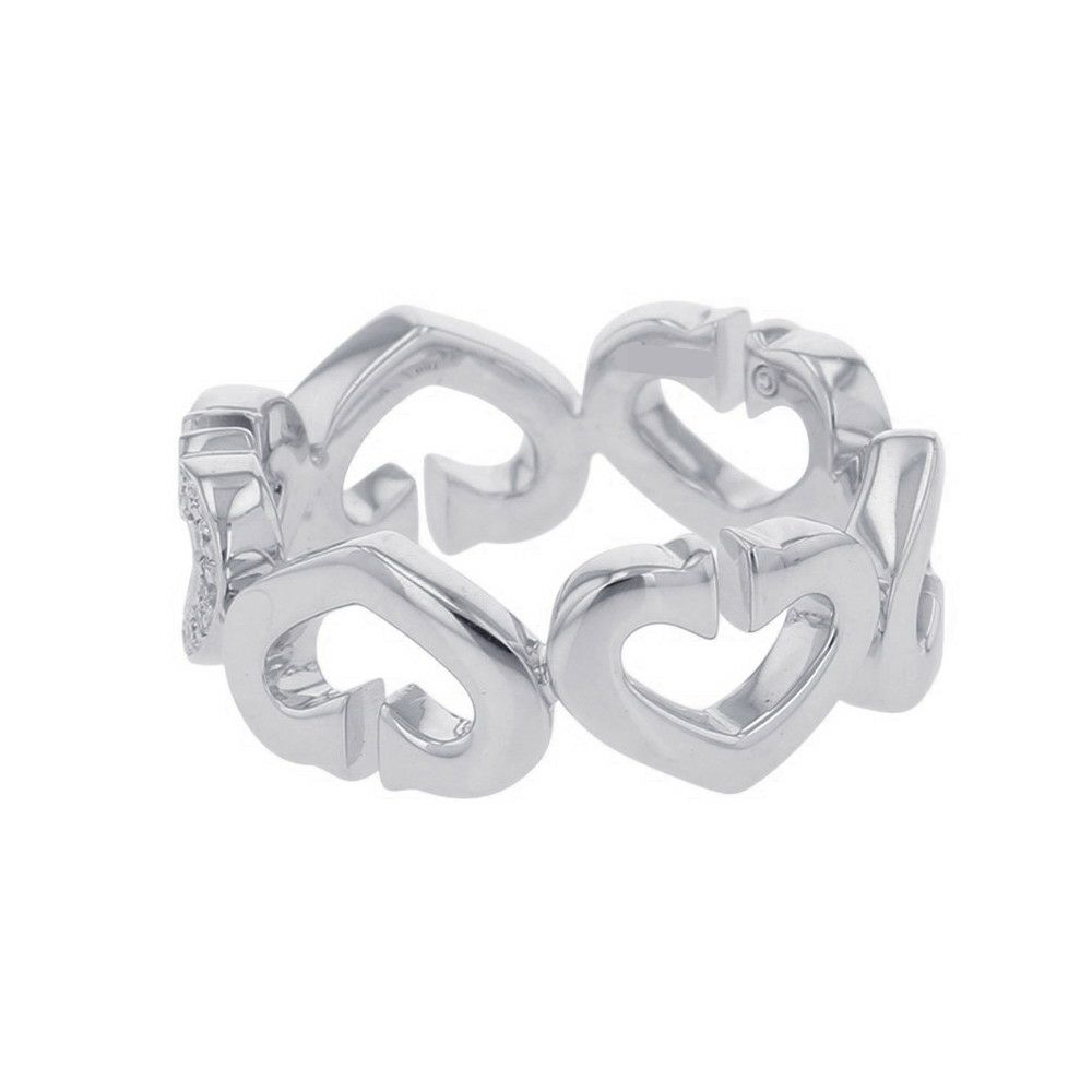 カルティエ リング Cハート リング ダイヤモンド K18WGホワイトゴールド サイズ51 B4041500 Cartier 指輪