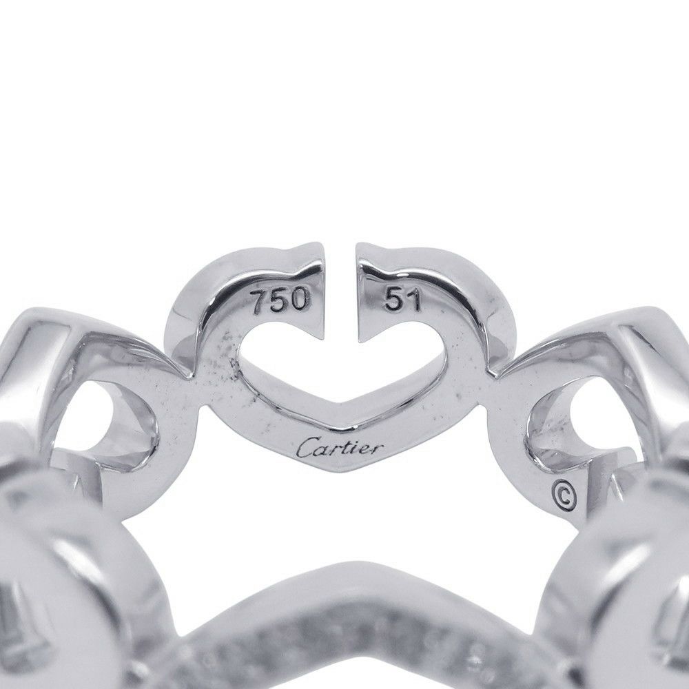 カルティエ リング Cハート リング ダイヤモンド K18WGホワイトゴールド サイズ51 B4041500 Cartier 指輪