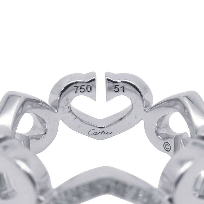 カルティエ リング Cハート リング ダイヤモンド K18WGホワイトゴールド サイズ51 B4041500 Cartier 指輪