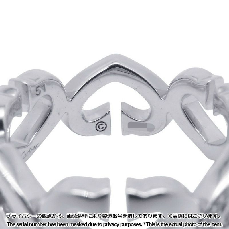 カルティエ リング Cハート リング ダイヤモンド K18WGホワイトゴールド サイズ51 B4041500 Cartier 指輪