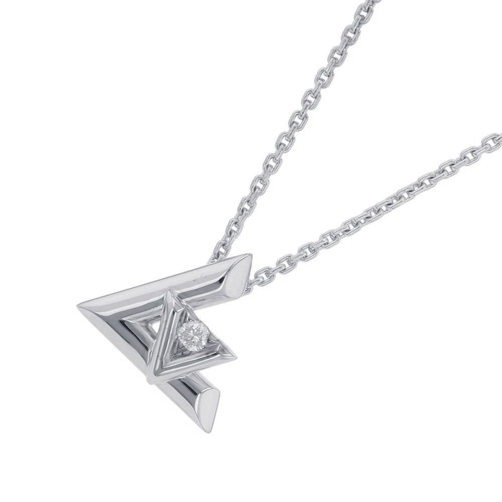 ルイヴィトン ネックレス ヴォルト ワン ペンダント PM ダイヤモンド 1P 約0.03ct K18WGホワイトゴールド Q93806