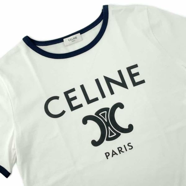 セリーヌ Tシャツ トリオンフ CELINE PARIS レディースサイズS 2X872671Q CELINE 半袖 トップス 白