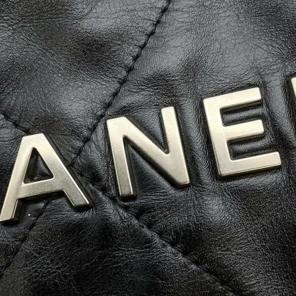 シャネル リュック シャネル22 スモールシャイニーカーフレザー AS3859 CHANEL バックパック 黒