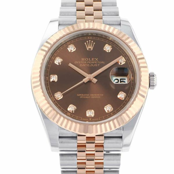 ロレックス デイトジャスト41 SS/K18PG 126331G ROLEX 腕時計 チョコレート文字盤 10PD