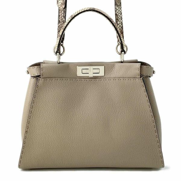 フェンディ ハンドバッグ ピーカブー レギュラー セレリア パイソン 8BN290 FENDI 2wayショルダーバッグ