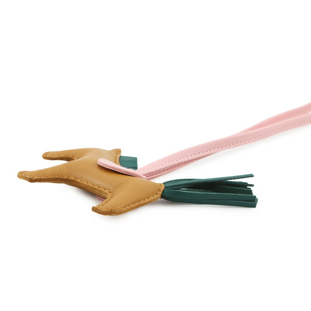 エルメス バッグチャーム ロデオ PM セサミ/ローズサクラ/マラカイト ラムスキン Z刻印