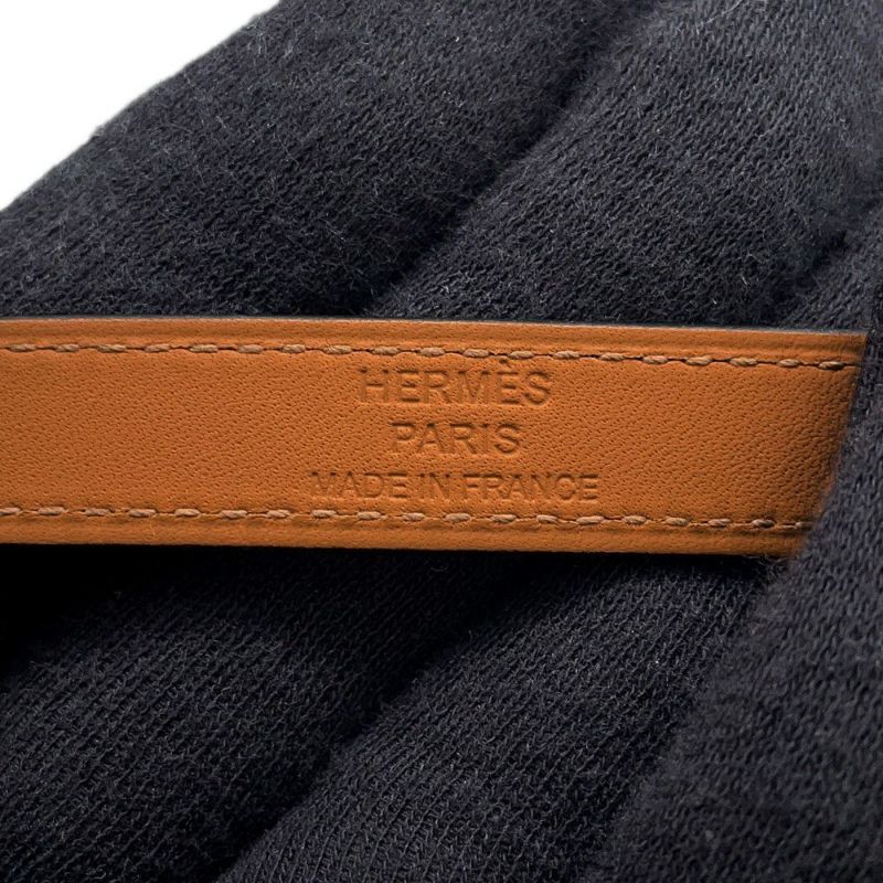 エルメス ブレスレット ケリー ドゥブルトゥール ブラック/ゴールド金具 ボックスカーフ B刻印 サイズT2 黒