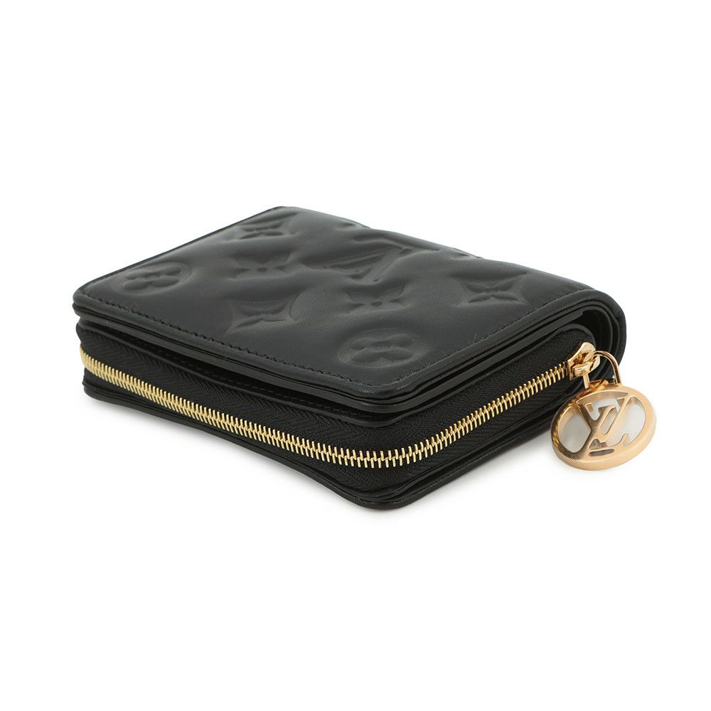ルイヴィトン 二つ折り財布 ラムレザー/モノグラム・パターン ポルトフォイユ・ルー M81599 LOUIS VUITTON ブラック 黒