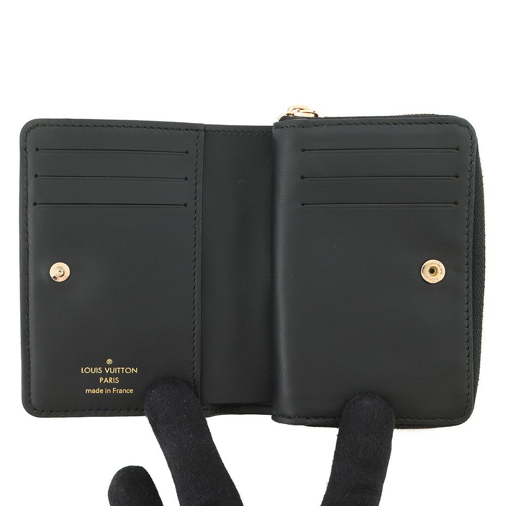 ルイヴィトン 二つ折り財布 ラムレザー/モノグラム・パターン ポルトフォイユ・ルー M81599 LOUIS VUITTON ブラック 黒
