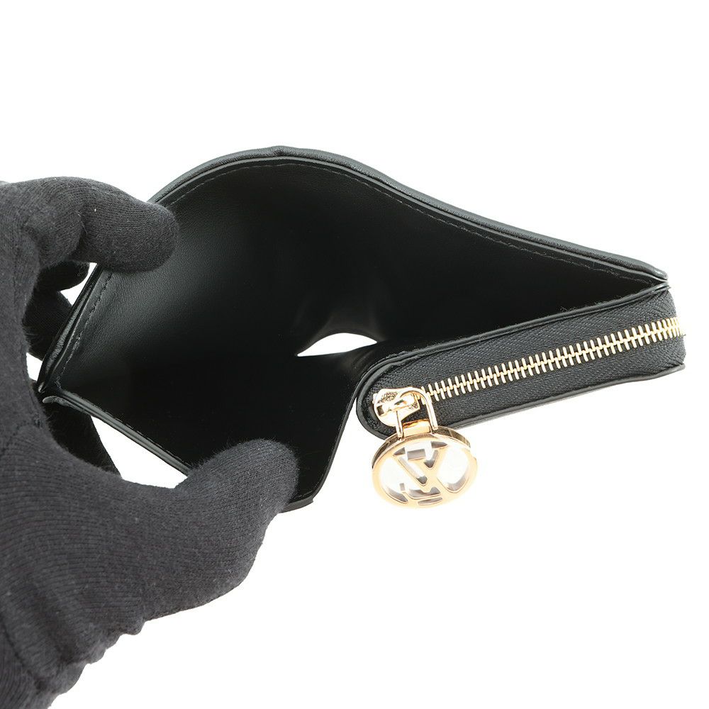 ルイヴィトン 二つ折り財布 ラムレザー/モノグラム・パターン ポルトフォイユ・ルー M81599 LOUIS VUITTON ブラック 黒