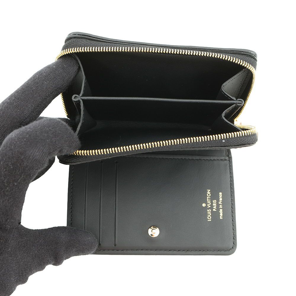 ルイヴィトン 二つ折り財布 ラムレザー/モノグラム・パターン ポルトフォイユ・ルー M81599 LOUIS VUITTON ブラック 黒