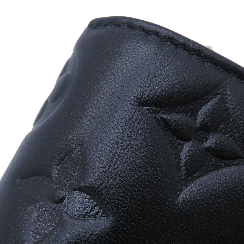 ルイヴィトン 二つ折り財布 ラムレザー/モノグラム・パターン ポルトフォイユ・ルー M81599 LOUIS VUITTON ブラック 黒