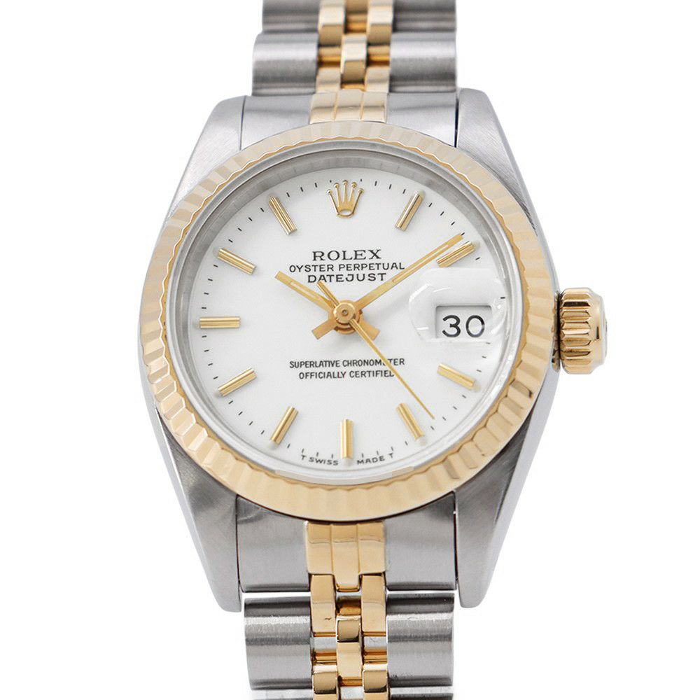 ロレックス デイトジャスト X番 SS/K18YG 69173 ROLEX 腕時計 白文字盤