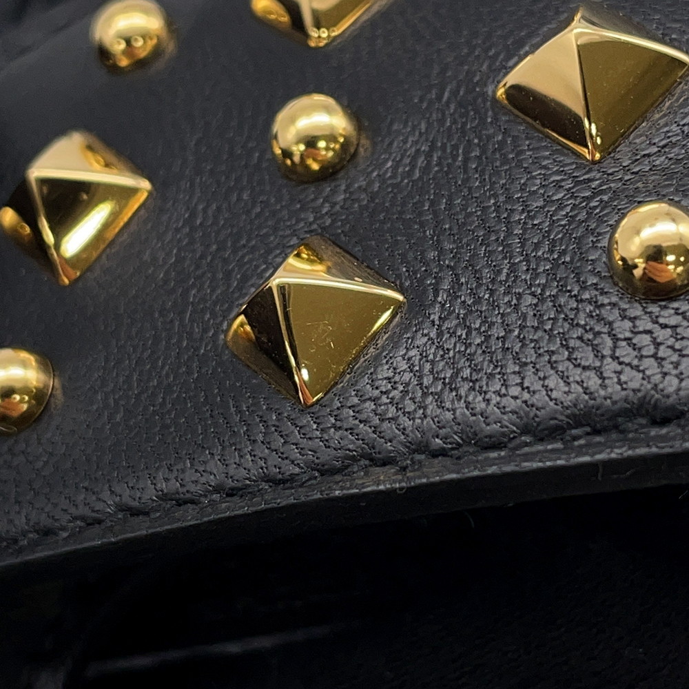 エルメス バッグチャーム ロデオPM ロベオ ロック ブラック/ゴールド金具 ラムスキン K刻印 黒