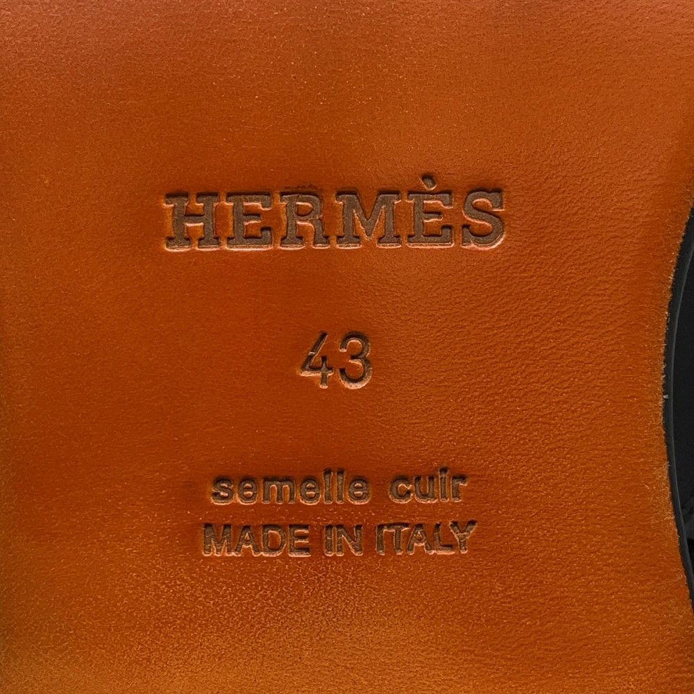 エルメス ブーツ サイドゴア パンチング レザー メンズサイズ43 HERMES 靴 黒