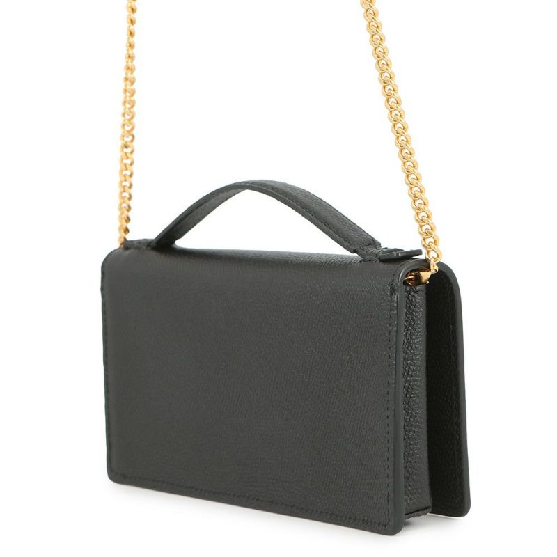 ヴァレンティノ・ガラヴァーニ チェーンウォレット Vロゴ シグネチャー カーフレザー 7W0P0W42SNP 財布 黒