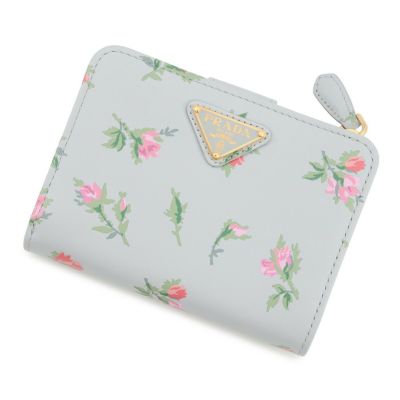 プラダ 三つ折り財布 花柄 レザー 1MH043 PRADA 財布 フラワー | 中古