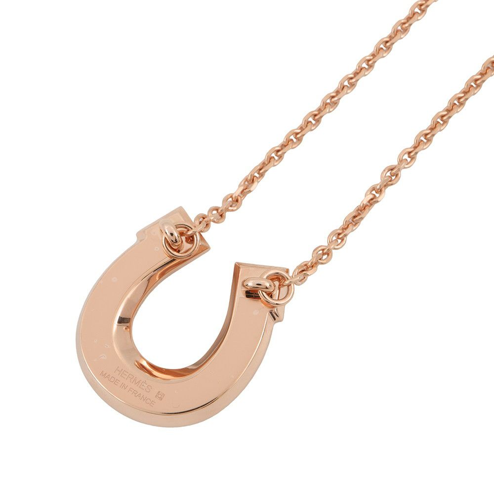 エルメス ネックレス ジョケット PM ブラック/ピンクゴールド金具 メタル/エプソン HERMES アクセサリー 黒