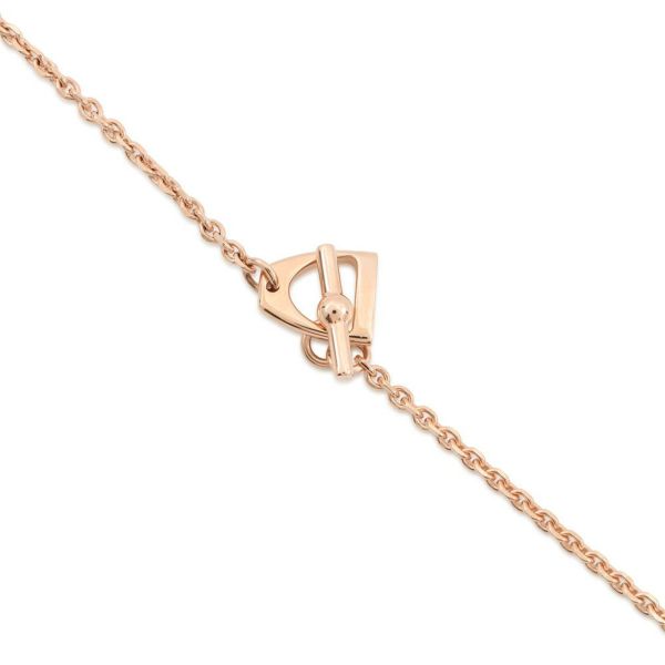 エルメス ネックレス ジョケット PM ブラック/ピンクゴールド金具 メタル/エプソン HERMES アクセサリー 黒