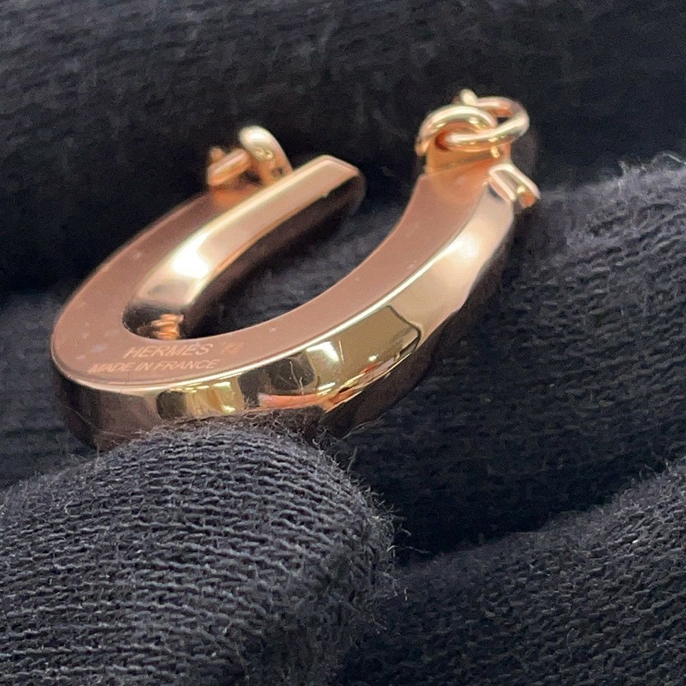エルメス ネックレス ジョケット PM ブラック/ピンクゴールド金具 メタル/エプソン HERMES アクセサリー 黒
