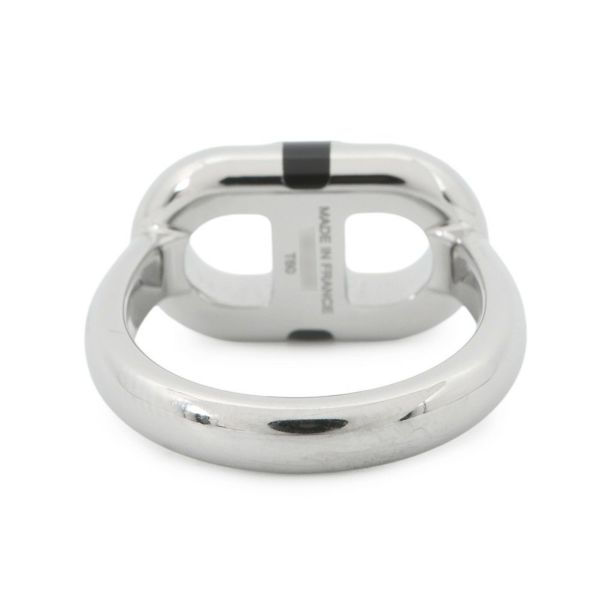 エルメス リング マイヨン ブラック/シルバー金具 サイズT60 HERMES メンズ 指輪 黒