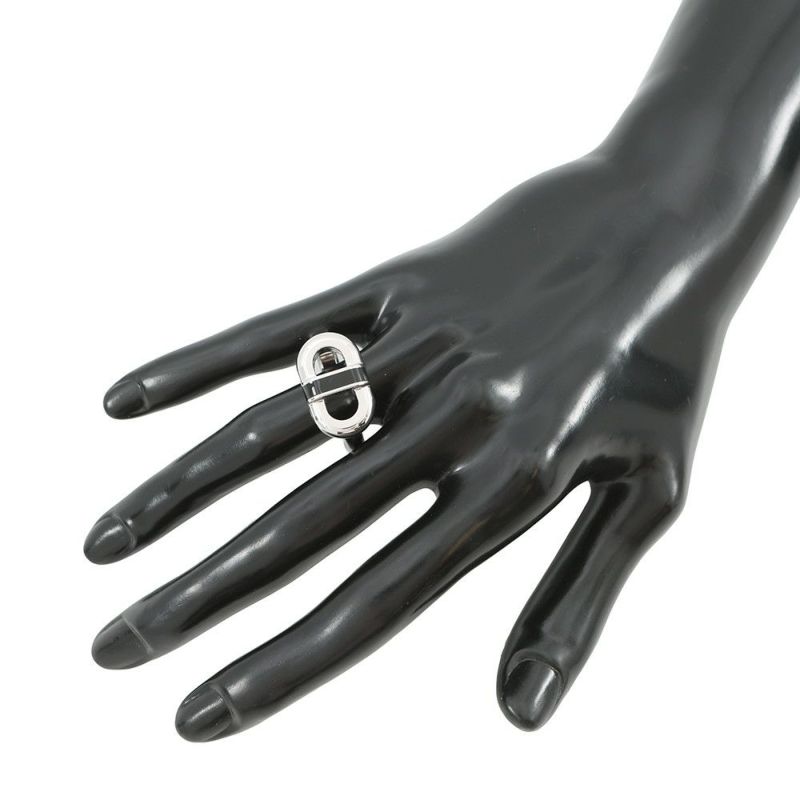 エルメス リング マイヨン ブラック/シルバー金具 サイズT60 HERMES メンズ 指輪 黒